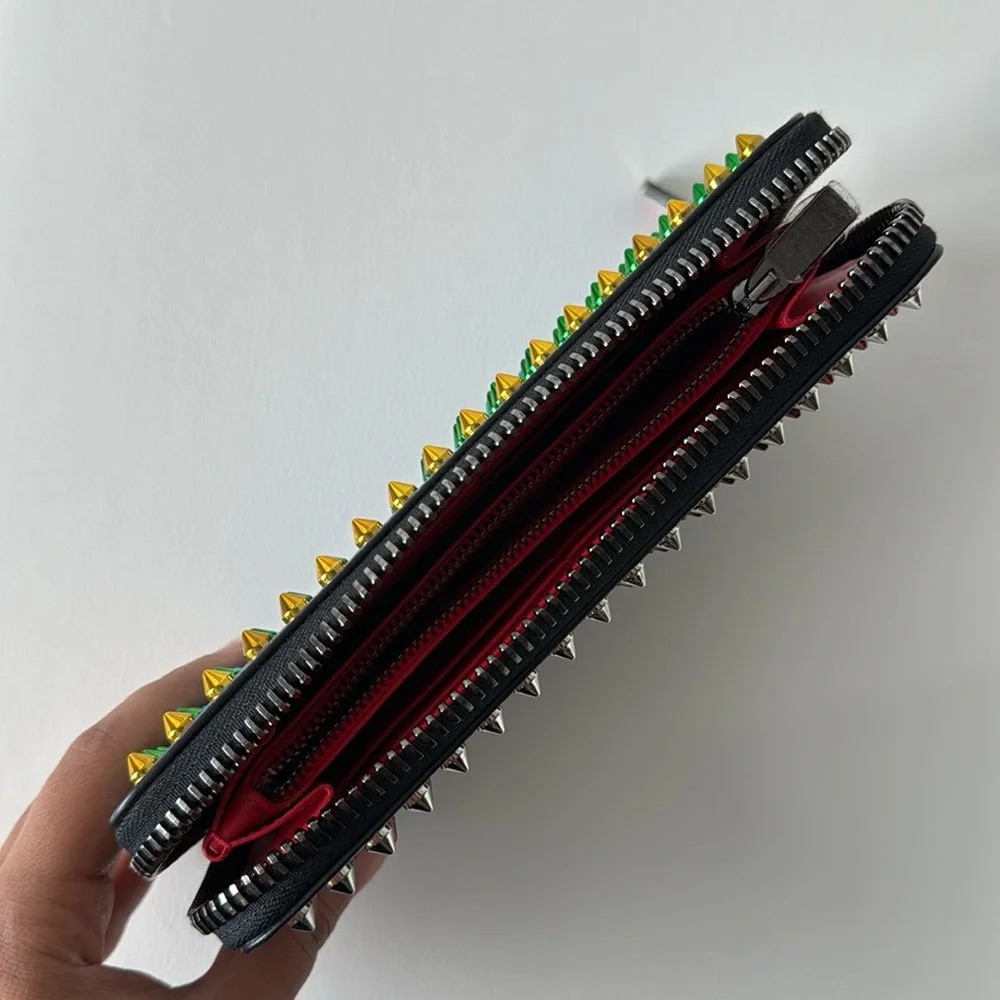❌SOLD❌ Christian Louboutin Panettone Wallet Calf Empire/Spikes Mix with Box & DB - Picture 12 of 14